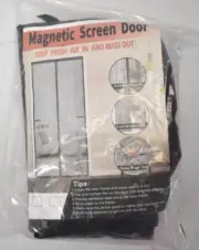 Magnetic Screen Door Insect/Bug Repellent Black Mesh 97" x 207" Invisible Magnet