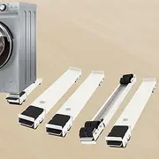 2 Set Furniture Mobile Rolling Rolling, Extendable Appliance Rollers Base, 17.7-27.5 cm Adjustable, Carrying Wheels, 300kg/660lbs, for Refrigerators, Washing Machines, Dishwashers,Dryers (White-2 Set)