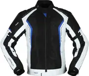 Modeka Khao Air, textile jacket waterproof , color: Black/Light Grey/Blue , size: S