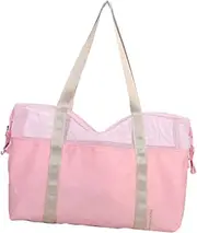 Shoulder Bag Mesh Island Swimming Bag Summer Fashion Beach Bag Travel Clothing Bag Men and Women Travel Bag Pink Breathable