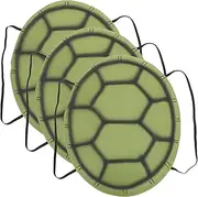 Luxshiny 3Pcs EVA Turtle Shell Costume Green Simulation Tortoise Shell Props with Elastic Straps for Halloween Cosplay Party Performance Decoration, 17.29x13.76x2.75 Inch