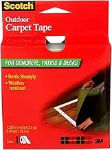 Scotch Outdoor Carpet Tape for Concrete, Patios & Decks, 1.3 in x 13 yd, 1 Roll