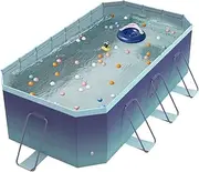 YYW Foldable Swimming Pools Above Ground Pool Garden Big Frame Pools Outdoor Full-Sized Square Pools for Family Adult Kid Dog Easy to Assemble (9.6ft*64.96 * 21.65in(L*W*H))
