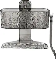 Générique Suction Cup Shelf, Double Layer Organizer, Ventilated Tray, No Punching Design, Bathroom Kitchen Storage, with Clip, Space Saving Stand, 8.39 x 4.09 x 8.03 inches