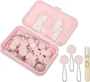 uxcell 16 Pcs Duvet Cover Pins to Hold Comforter Inside, Duvet Clips with Soft Fabric Material for Quilt Cushions Curtains, Light Pink (Round)