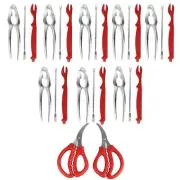 27PCS Seafood Tools Set Zinc Alloy Crab Crackers Plastic Lobster Shellers US HG