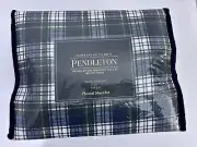 NEW Pendleton Seldon Plaid Flannel 3 Piece Sheet Set TWIN Navy Green White Set