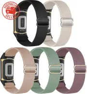 5 Pack Stretchy Nylon Compatible with Fitbit Charge 6 Bands/Fitbit Charge 5 Band