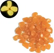 HQSGDMN 100 PCS Glow Pebbles, Glow in The Dark Rocks, Outdoor Decorative Luminous Stone for Sidewalks, Gardens, & Swimming Pools, Garden Yard Fish Tank Decor Mix Color (Color : Orange)