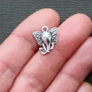 BULK 50 Elephant Charms Antique Silver Tone - SC1034