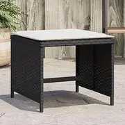 Garden Stools with Cushions 4 pcs Black 41x41x36 cm Poly Rattan,PE Rattan Garden Stools Comfy Outdoor Furniture with Removable Cushion Covers