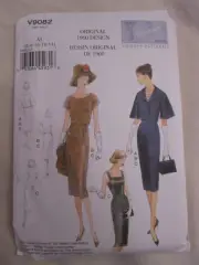 Vogue 9082 Vintage Model Lined Jacket Top Dress Pattern 1960 Original Design UC