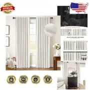 Beige Thermal Insulated Blackout Curtains Set, 90" Length Panels for Cozy Spaces