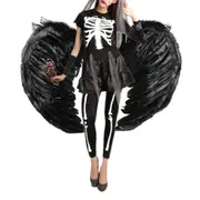 100cm X 80cm Feather Wings Angel Fairy Black Devil Halloween Extra Large Size AU