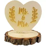 Rustic Wood Mr. & Mrs. Wedding Cake Topper