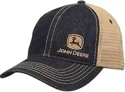 [John Deere] 6 Panel Cap Denim & Mesh, Unstruct-Khaki-Os