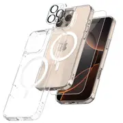 [Full Set] For iPhone 16 Pro Max Case Clear Magsafe Shockproof Magnetic Cover