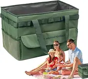 Camping Storage Bag Camping Storage Bag | Picnic Pot Storage Box | Large Foldable Camping Trunk Organizer, Waterproof Collision Proof Duffel Bag for at, Army Green, riferimento alla descrizione