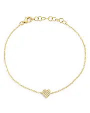 Moon & Meadow 14K Yellow Gold Diamond Heart Bracelet - Exclusive