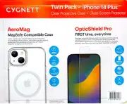 Genuine Cygnett iPhone 14 Plus Clear MagSafe Case + Glass Screen Protector