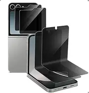 【2+2 Pcs】 Samsung Galaxy Z Flip 6 Privacy Screen Protector, Anti-Spy Tempered Glass Film, 9H Hardness, Anti-Scratch