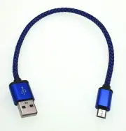 Braided Micro USB Adapter Cable Data Sync Power Supply Cord 25CM For Power Ba...