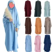 Kids Girls Overhead Khimar Caftan Islamic Muslim Burqa Kaftan Niqab Long Dress