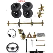 810mm DIY ATV Go Kart Rear Axle Kit + 6" Wheels + Steering Assembly Golf Cart