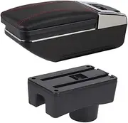 Auto Armrest Box Car Armrest Box for Toyota Aygo X 2022 Armrest Console Box Double Layer Storage Box Rechargeable with USB Cup Holder(A2 7USB)