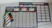 Magnetic Reward Behavior Star Chore Chart. Up to 10 kids, W/ Calendar, 5 Pens