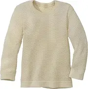 [Disana] Honeycomb Knit Jumper, Lightweight Jumper for Spring and Summer, 100% Organic Merino Wool GOTS, IVN Best, Toddler, Child, Unisex, Made in Germany, Natural, 74-80