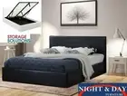 Brand new Oxford storage Solutions Gas Lift Double Bed PU Leather Black