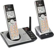 AT&T CL82207 DECT 6.0 2-Handset Cordless Phone for Home with Answering Machine,