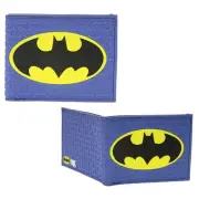 New Blue Batman Logo DC UNIVERSE BiFold Flat Wallet Credit Card Billfold