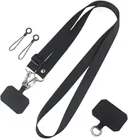 Mobile Phone Chain, Universal, Adjustable Collar Lanyard with 2 Adhesive Inserts, Compatible Adjustable Mobile Phone Strap for Hanging, Made of Nylon, Hand Strap, Compatible with All Smartphones