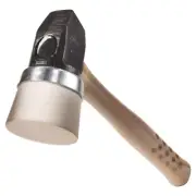 Mallet Hammer 4 Lbs Rubber Cap Iron Wedge Head Design Tool Hickory Handle