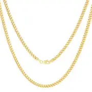 14K Yellow Gold Mens 4mm Miami Cuban Link Chain Italian Pendant Necklace 28"