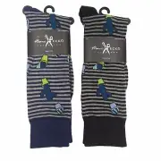 Marc Ecko Socks 2 Pairs New Men Dress Casual Novelty Crew Cactus Navy Blue Black
