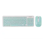Retro Silent Keyboard 2.4G Wireless Mouse Set Blue Keyboard & Mouse Bundles