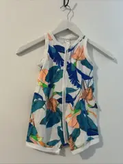 BONDS ZIP WONDERSUIT SINGLET TOP AND SHORT LEGS SZ 2 BNWT (H15
