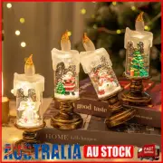 Christmas Decoration Candle Light with Snowflake,LED Night Light Fameless Candle