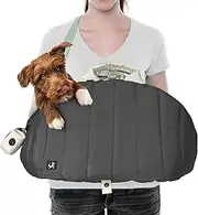 Sytopia Dog Bag Carrier for Small and Medium Dogs, Waterproof and Washable, Travel Pets Purse up to 15 Lbs, Car Seat & Bed, Adjustable Leashes, Monet Grey