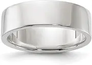 [JewelryWeb] 925 Sterling Silver Polished Flat Band Engravable Lightweight 6mm Flat Band Ring Jewelry for Women - Ring Size Options Range: H to Z