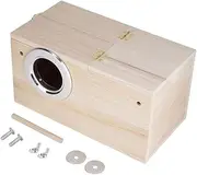 Bird Nest Box, Wooden Pet Bird Nest House Breeding Box Parrots Mating Box for Lovebirds Large and Medium-Sized Birds (Right Opening)