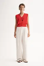 Halifax Knit Vest Red Size 6 | Elka Collective