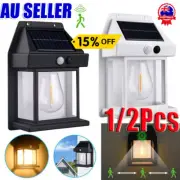 1/2X Solar Tungsten Wall Light Outdoor Wireless Motion Sensor LED Black/White KP