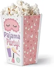 Big Dot of Happiness Pajama Slumber Party - Sleepover Favor Boxes - Birthday Party Popcorn Boxes - Girls Sleepover Birthday Party Favor Popcorn Treat Boxes - Set of 12