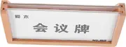 Name Plate Holder Acrylic Table Sign Sign Wood Base Paper Sign Display Name Plate Holder for Desk Office Meeting Room Reception