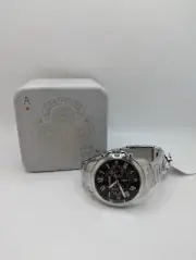 Fossil FS4736 Mens Silver Band Black Dial Water Resistant Round Wristwatch