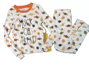 Rae Dunn Size 5 Pajama Set Halloween Kids Crew Neck Snug Fit TRICK OR TREAT NWT